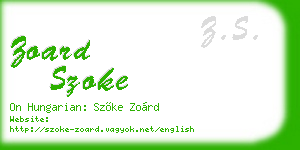 zoard szoke business card